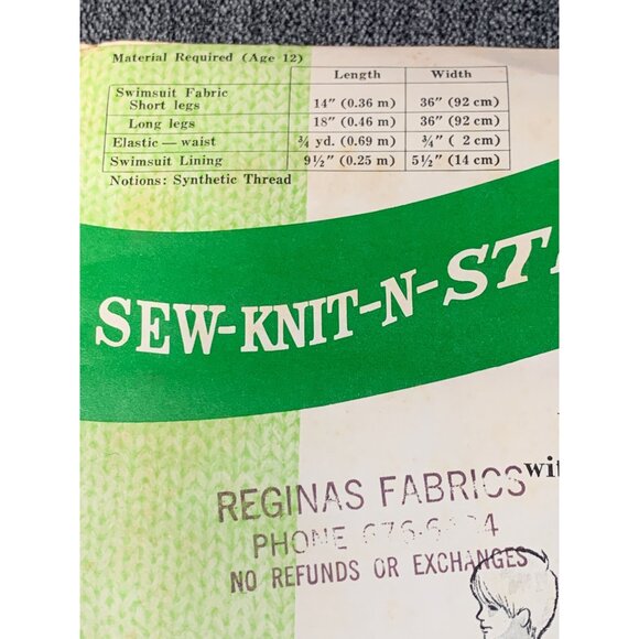 Sew Knit N Stretch Sew Boys Swim Trucks Sewing Pattern sz 8 10 12 161 - uncut - Picture 5 of 11